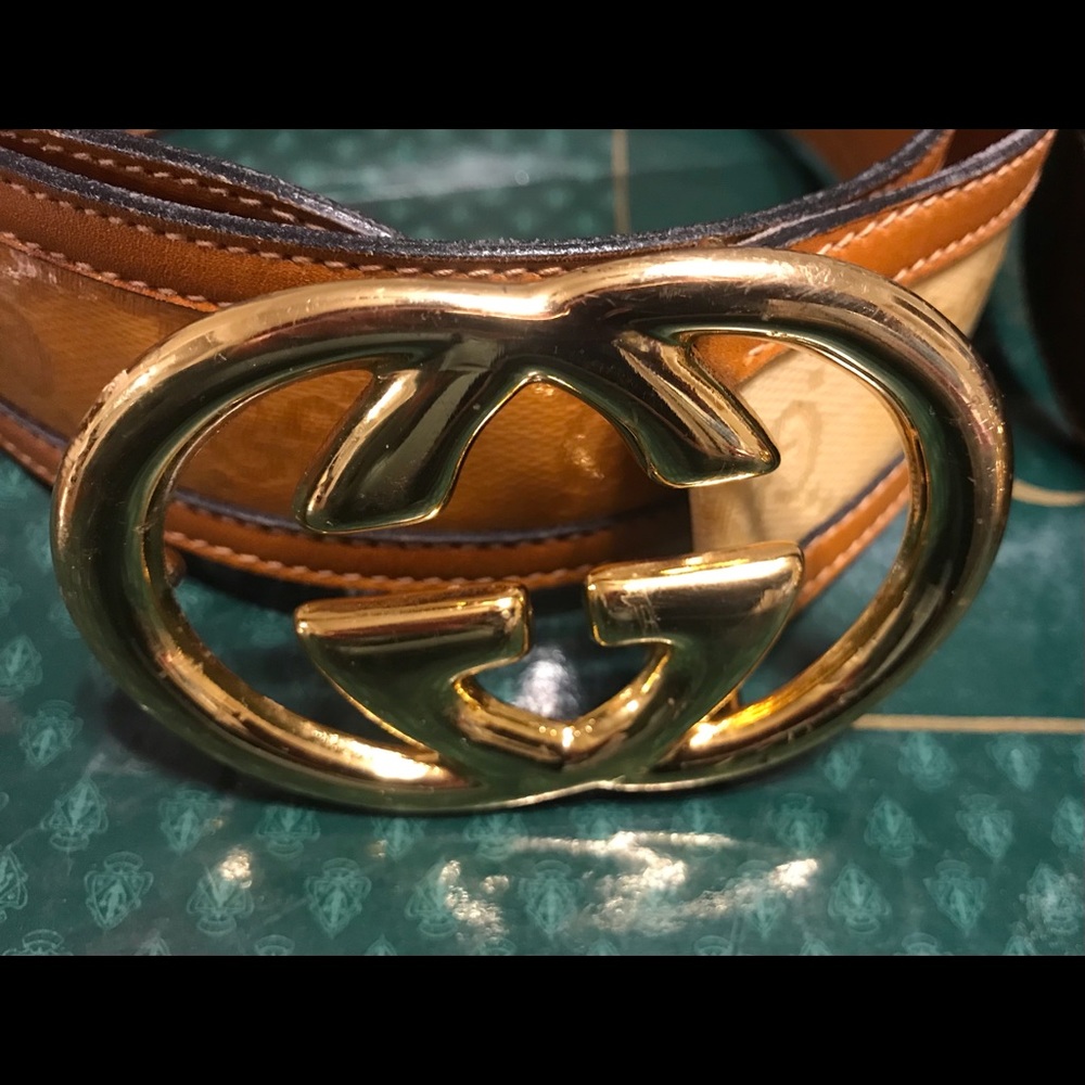 Two well loved vintage Gucci belts
